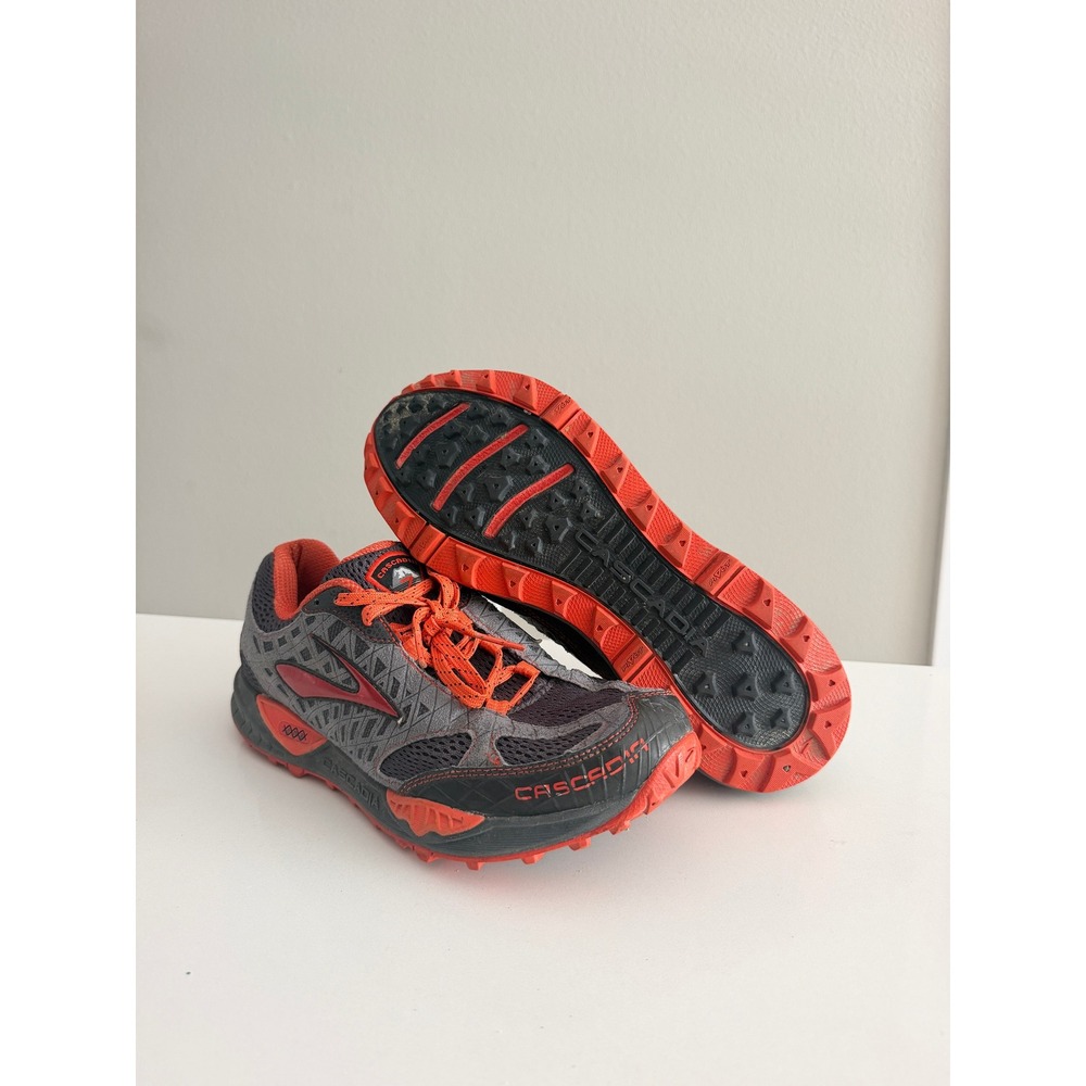 Brooks Cascadia 7 Trail Running Shoes Mens 11 Grey Orange 1101151D007